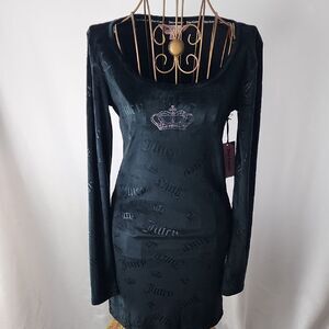 Juicy Couture Size S Nightgown Embossed Lettering Silver Studded Crown NWT